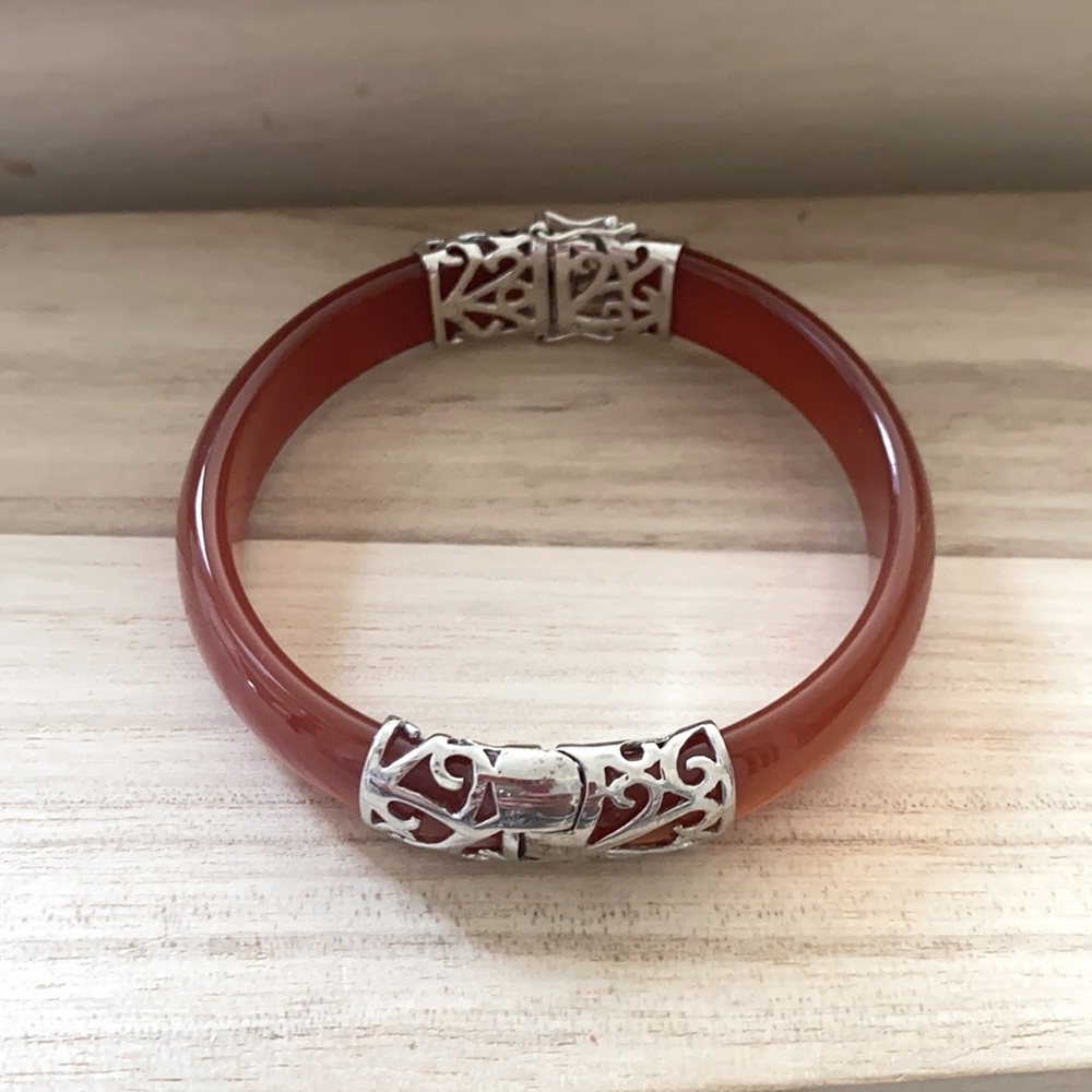 Agate Bangle. Silver Bangle Gem Bangle - image 1